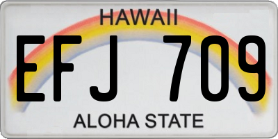 HI license plate EFJ709