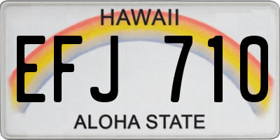 HI license plate EFJ710