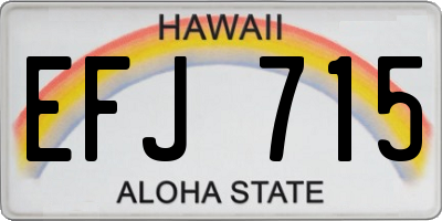 HI license plate EFJ715