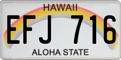 HI license plate EFJ716