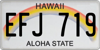 HI license plate EFJ719