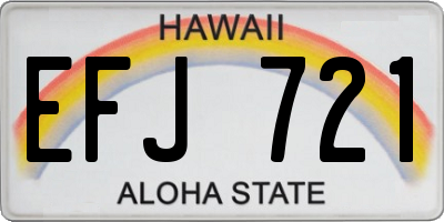 HI license plate EFJ721