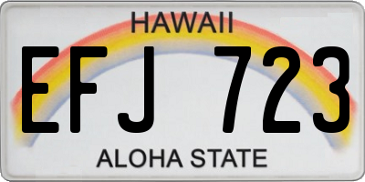 HI license plate EFJ723