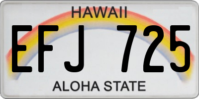 HI license plate EFJ725