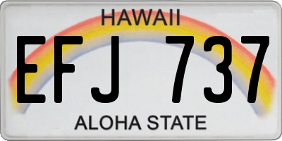 HI license plate EFJ737