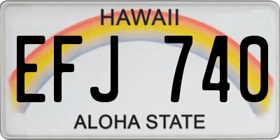 HI license plate EFJ740