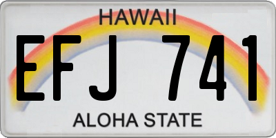 HI license plate EFJ741