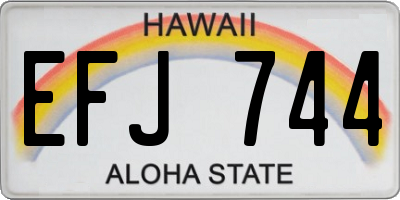 HI license plate EFJ744