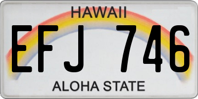 HI license plate EFJ746