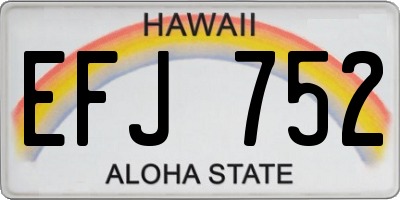 HI license plate EFJ752
