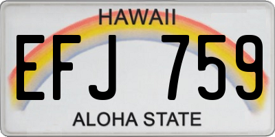 HI license plate EFJ759