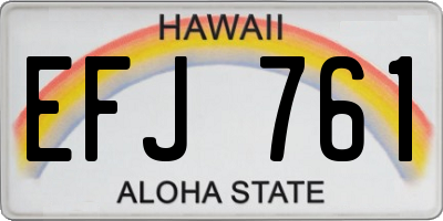HI license plate EFJ761