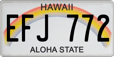 HI license plate EFJ772