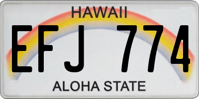 HI license plate EFJ774