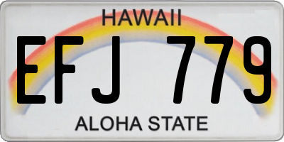 HI license plate EFJ779