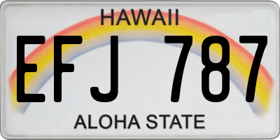HI license plate EFJ787