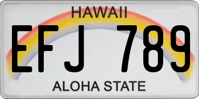 HI license plate EFJ789