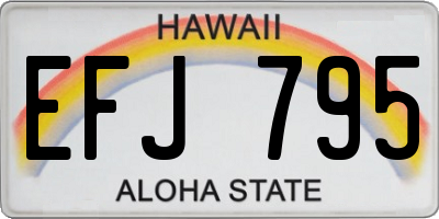 HI license plate EFJ795