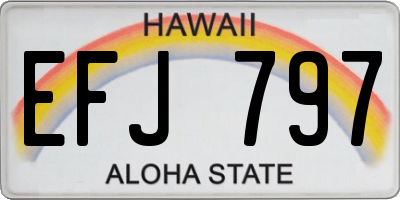 HI license plate EFJ797