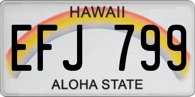 HI license plate EFJ799
