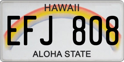 HI license plate EFJ808