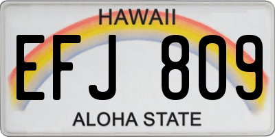 HI license plate EFJ809