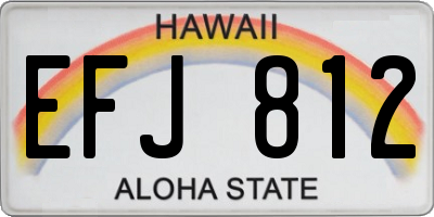 HI license plate EFJ812