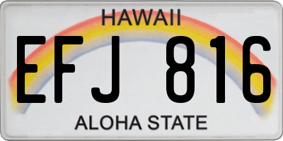 HI license plate EFJ816