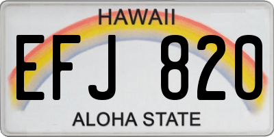 HI license plate EFJ820