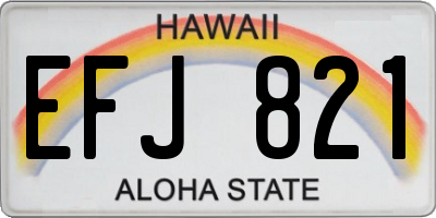 HI license plate EFJ821