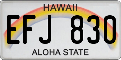 HI license plate EFJ830
