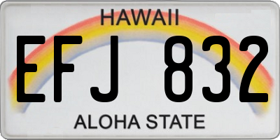 HI license plate EFJ832