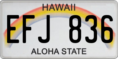 HI license plate EFJ836