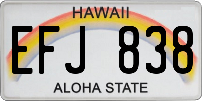 HI license plate EFJ838