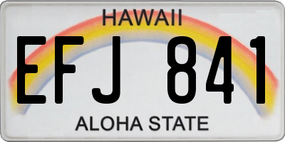 HI license plate EFJ841