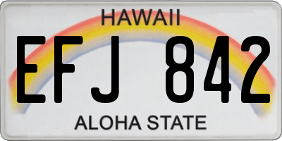 HI license plate EFJ842