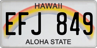 HI license plate EFJ849