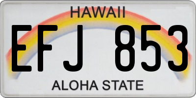 HI license plate EFJ853