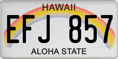 HI license plate EFJ857