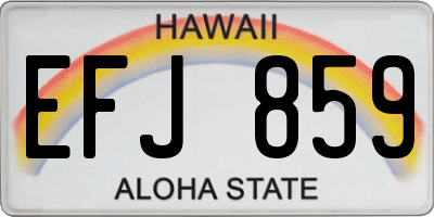 HI license plate EFJ859