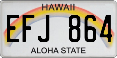 HI license plate EFJ864