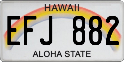 HI license plate EFJ882