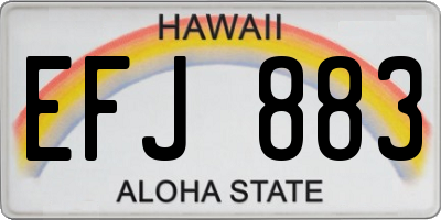 HI license plate EFJ883