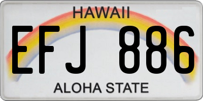 HI license plate EFJ886