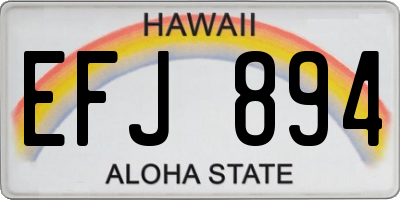 HI license plate EFJ894