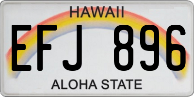 HI license plate EFJ896