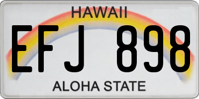 HI license plate EFJ898