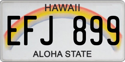 HI license plate EFJ899