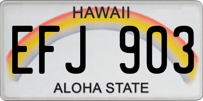 HI license plate EFJ903