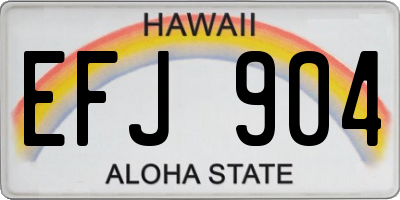 HI license plate EFJ904